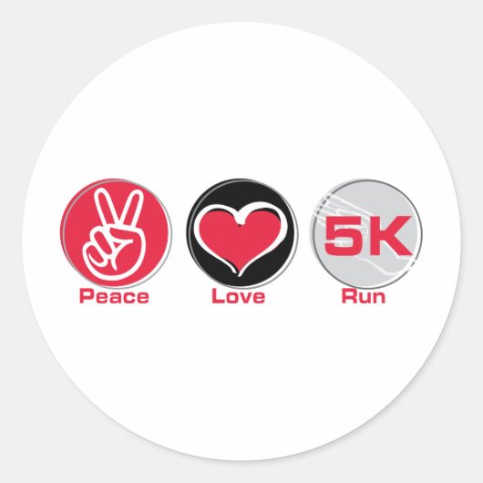 ピースラブ走5K ラウンドシール (正面)