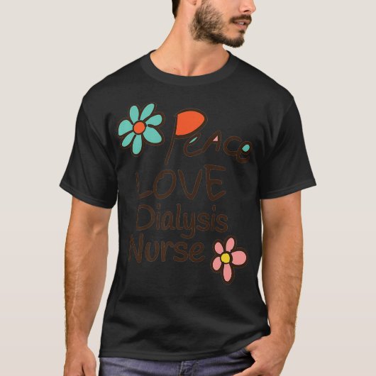 ピースラブ透析ナースプレミアム Tシャツ (正面)