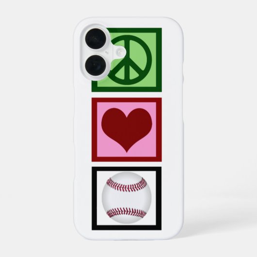 ピースラブ野球 iPhone 16ケース (裏面)
