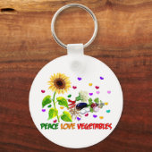ピースラブ野菜 キーホルダー (正面)