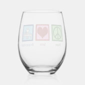 ピースラブ鍼灸師 ステムなしワイングラス (裏面)