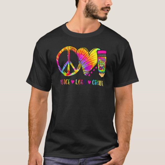 ピースラブ1年生絞り染め学生先生1 Tシャツ (正面)