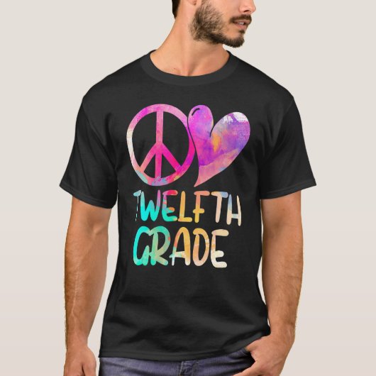 ピースラブ12年生新学期先生 Tシャツ (正面)