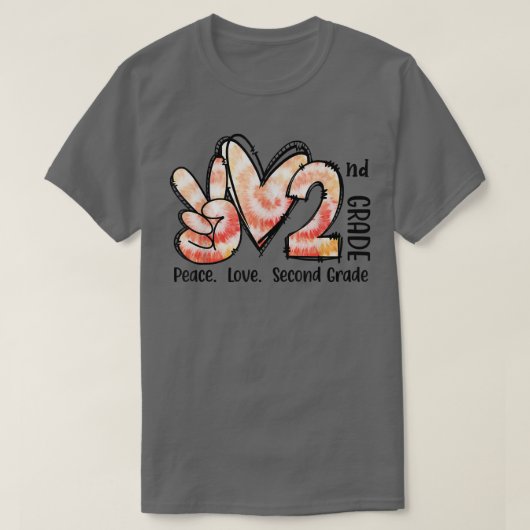 ピースラブ2年生先生ガールチーム2年生 Tシャツ (デザイン正面)