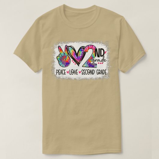 ピースラブ2年生絞り染め先生Bl Tシャツ (デザイン正面)