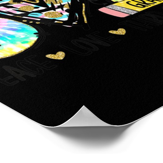 ピースラブ3年生おもしろい絞り染め学生先生 ポスター (角)