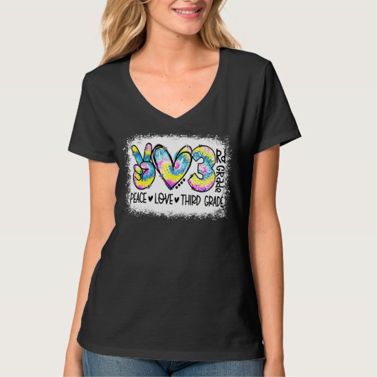 ピースラブ3年生絞り染め学生先生Ble Tシャツ (正面)