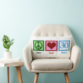 ピースラブ30歳の誕生日かわいいパーティー ランバークッション (椅子)