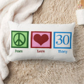 ピースラブ30歳の誕生日かわいいパーティー ランバークッション (ブランケット)