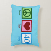 ピースラブ40歳の誕生日かわいいパーティー アクセントクッション (裏面(縦))