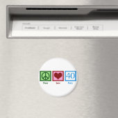 ピースラブ40歳の誕生日かわいいパーティー マグネット (インサイチュ (食洗機))