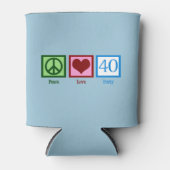 ピースラブ40歳の誕生日かわいいパーティー 缶クーラー (正面)