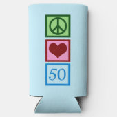 ピースラブ50かわいいブルー50th誕生日パーティー スリム缶クーラー (裏面)