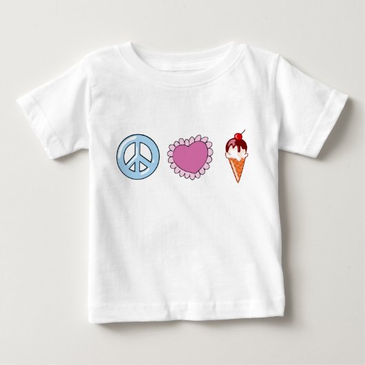 ピースラブ&アイスクリーム ベビーTシャツ (正面)