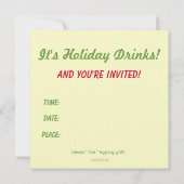 ピースラブ&エグノグホリデードリンク招待状 招待状 (裏面)