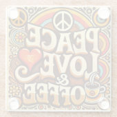 ピースラブ&コーヒーレトロコースター ガラスコースター (裏面)