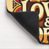 ピースラブ&コーヒーレトロマウスパッド マウスパッド (コーナー)