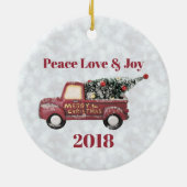ピースラブ&ジョイヴィンテージトイトラック セラミックオーナメント (裏面)