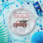 ピースラブ&ジョイヴィンテージトイトラック ペーパープレート (パーティー)