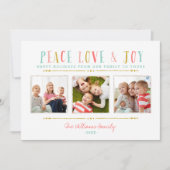 ピースラブ&ジョイ写真コラージホリデーカード シーズンカード (正面)
