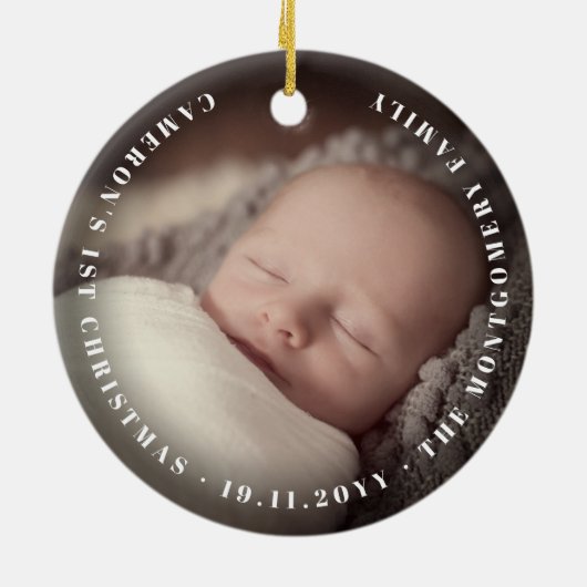 ピースラブ&ジョイ葉デコフレームフォトホリデー セラミックオーナメント (裏面)