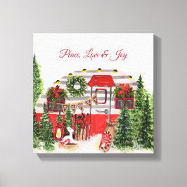 ピースラブ&ジョークリスマスキャンパー キャンバスプリント