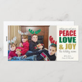 ピースラブ&ジョークリスマスフォトカード シーズンカード (正面/裏面)