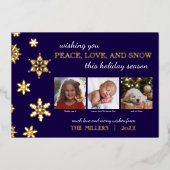 ピースラブ&スノーフォイルホリデーカード 箔シーズンカード (正面)