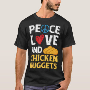 ピースラブ&チキンナゲットピースサインハートDe Tシャツ