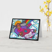 ピースラブ&チョコレートブラックエンジェルカード カード (黄色い花)