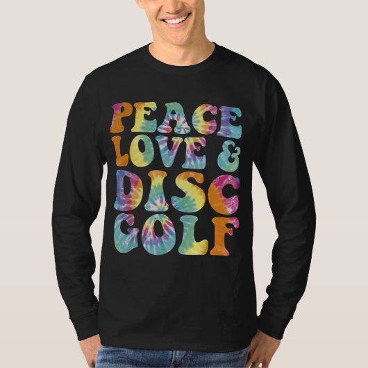 ピースラブ&ディスクゴルフプリント絞り染め Tシャツ (正面)