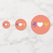 ピースラブ&ハヌッカテーブル紙吹雪 コンフェッティ (正面)