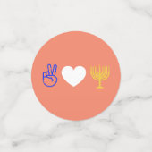 ピースラブ&ハヌッカテーブル紙吹雪 コンフェッティ (スモール正面)