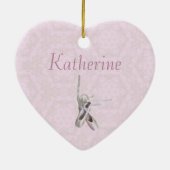 「ピースラブ&バレエ」レースハートオーナメント セラミックオーナメント (裏面)