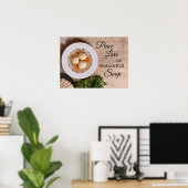 ピースラブ&マッツァーボールスープのキッチンアートプリント ポスター (ホームオフィス)