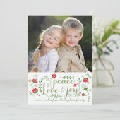 ピースラブ&モダンジョイシックな休日の写真カスタム写真 シーズンカード (スタンド正面)