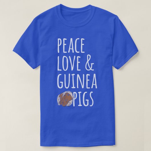 ピースラブ&モルモット Tシャツ (デザイン正面)