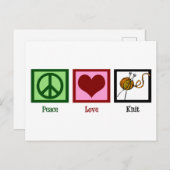 ピースラブ&編み物 ポストカード (正面/裏面)