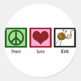 ピースラブ&編み物 ラウンドシール