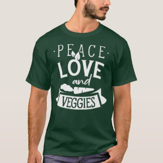 ピースラブ&野菜ベジタリアン野菜工場 Tシャツ