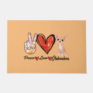 ピースラブchihuahua dog mom chihuahua lovers mers ドアマット