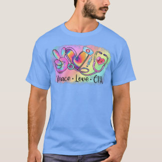 ピースラブCNAライフナース看護絞り染めステトsc Tシャツ
