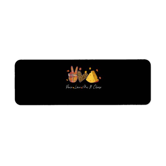 ピースラブMacNチーズハロウィンサンクスギビング ラベル (正面)