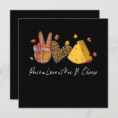 ピースラブMacNチーズハロウィンサンクスギビング 招待状 (正面/裏面)