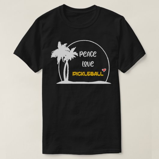 ピースラブpickleballデギタルデザイン6 tシャツ (デザイン正面)
