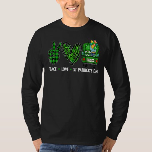 ピースラブSt patricks dayアイリッシュラッキーCシャムロック Tシャツ (正面)