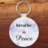 *~*ピースラベンダーのウォーターカラーキーチェーンで呼吸 キーホルダー (正面)