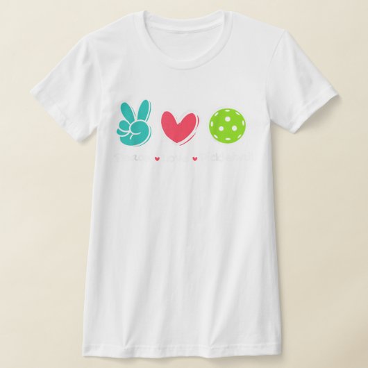 ピースラヴおもしろいピックボールコート遊ラヴィズPickl Tシャツ (レイダウン)
