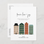 ピースラヴ&モダンジョークリスマスタウンホリデーポス ポストカード (正面/裏面)