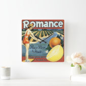 ピースリバーフルーツコクラートラベル スクエア壁時計 (ホーム)